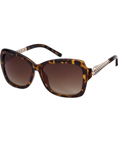 Women's Chic Square Frame Sunglasses w/Gradient Lens 32116-AP Demi-gold Brown $10.23 Square