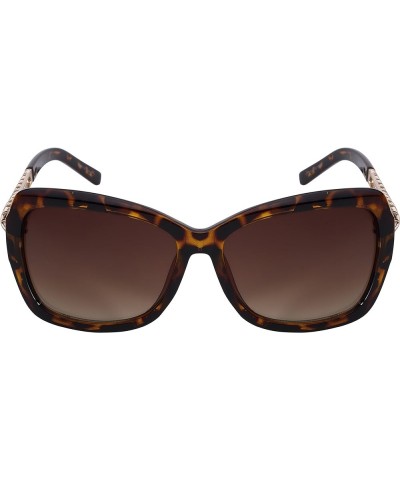 Women's Chic Square Frame Sunglasses w/Gradient Lens 32116-AP Demi-gold Brown $10.23 Square