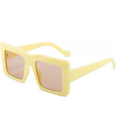 Square Frame Punk Men and Women Retro Sunglasses (Color : C, Size : Medium) Medium F $18.91 Designer