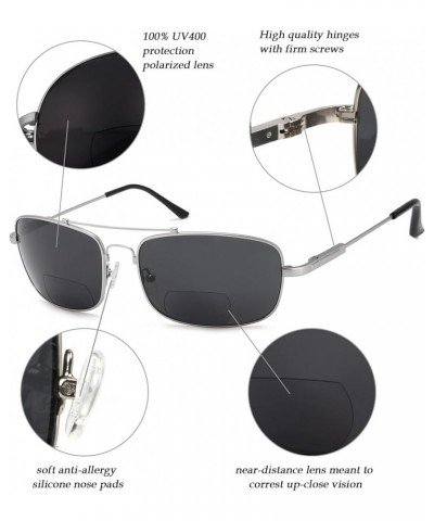 Polarized Bifocal Sunglasses Readers 1805-silver Frame/Grey Lens $18.80 Square