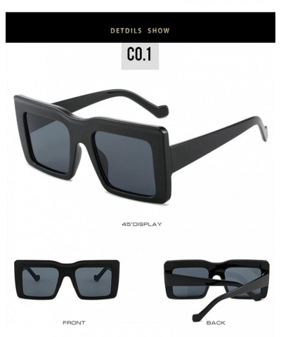 Square Frame Punk Men and Women Retro Sunglasses (Color : C, Size : Medium) Medium F $18.91 Designer