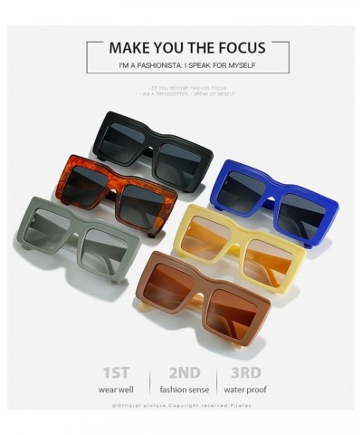 Square Frame Punk Men and Women Retro Sunglasses (Color : C, Size : Medium) Medium F $18.91 Designer