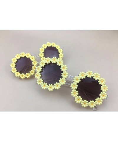 2Pack Parent-Child New Sunflower Glasses Little Daisy Flower Men and Women Photo Cute Sunglasses Cute Sunglasses Green 2-pack...