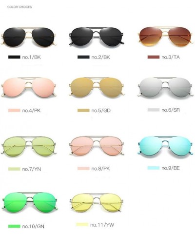 Colorful Tinted Lens Metal Frame Aviator Sunglasses Light Color Lens Glasses C7 Sliver Frame/Tinted Green Lens $7.79 Aviator