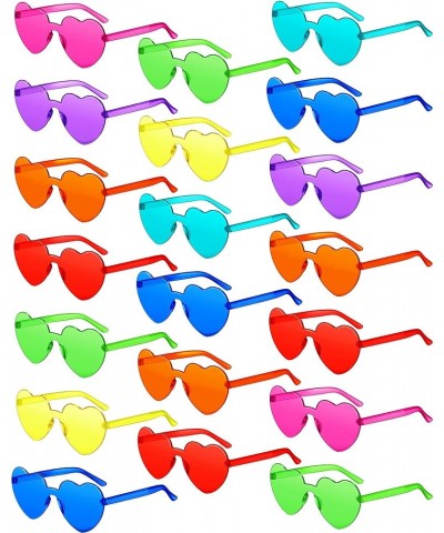 20 Pairs Heart Shaped Rimless Sunglasses Cute Candy Color Frameless Glasses Trendy Eyewear Neon Colors $12.15 Heart