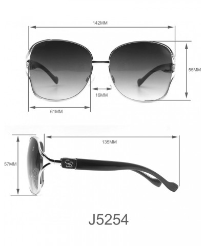 J5254 Metal Square Uv400 Protection-Designer Sunglasses for Women, 64mm $21.71 Oversized