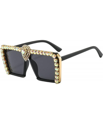 Retro Handmade Sunglasses Women 2022 Oversized Brand Sunglasses For Women Mirror Shades Ladies Bling Eyewear Black $19.93 Ove...