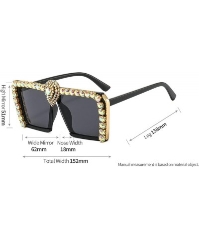 Retro Handmade Sunglasses Women 2022 Oversized Brand Sunglasses For Women Mirror Shades Ladies Bling Eyewear Black $19.93 Ove...