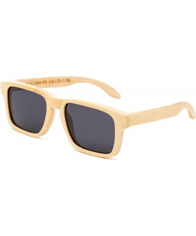 Genuine Handmade Bamboo Sunglasses Anti-Glare Polarized Wooden Spring Hinges with Bamboo box Light Bamboo Smoke $13.20 Cat Eye