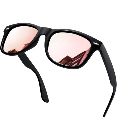 Polarized Sunglasses Men Women Retro Classic Designer Sun Glasses UV400 Protection 【a9】matte Black Frame+ Mirror Pink $8.54 R...