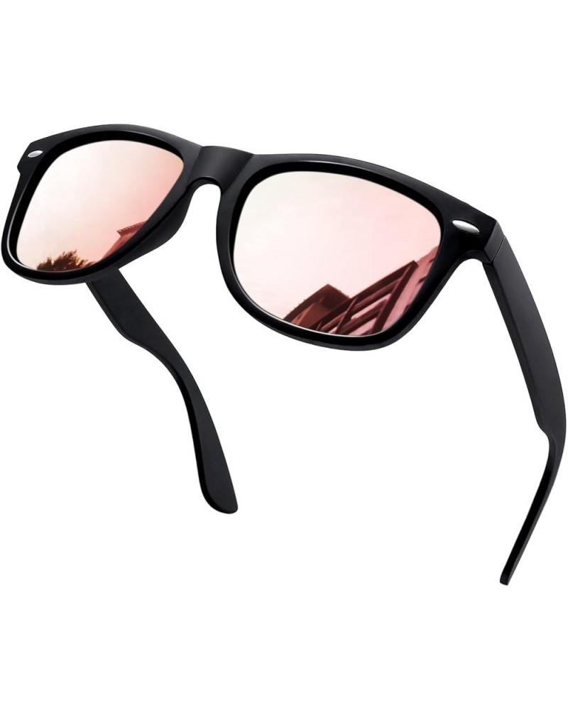 Polarized Sunglasses Men Women Retro Classic Designer Sun Glasses UV400 Protection 【a9】matte Black Frame+ Mirror Pink $8.54 R...