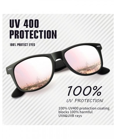 Polarized Sunglasses Men Women Retro Classic Designer Sun Glasses UV400 Protection 【a9】matte Black Frame+ Mirror Pink $8.54 R...