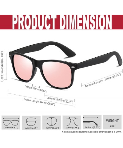 Polarized Sunglasses Men Women Retro Classic Designer Sun Glasses UV400 Protection 【a9】matte Black Frame+ Mirror Pink $8.54 R...