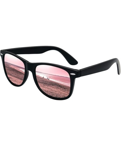 Polarized Sunglasses Men Women Retro Classic Designer Sun Glasses UV400 Protection 【a9】matte Black Frame+ Mirror Pink $8.54 R...