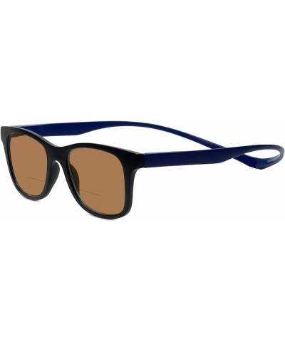 Chelsea Magnetic Polarized BiFocal Sunglasses PICK COLOR&POWER Rear Connecting Frame Matte Black&blue Frame/Amber Brown Lens ...