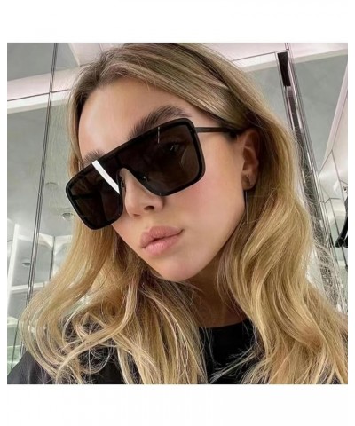 Oversized Rimless Sunglasses for Women Fashion Frameless Gradient Trimmed Lens Metal UV Protective Shield Sun Glasses Black $...