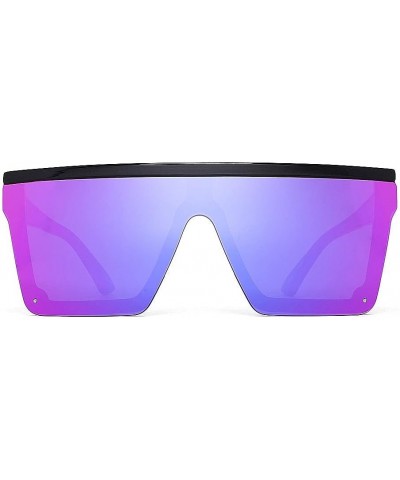 Fashion Square Sunglasses Women Men Flash Purple Lens Rimless Sunglasses C4transparentblack $18.12 Rectangular