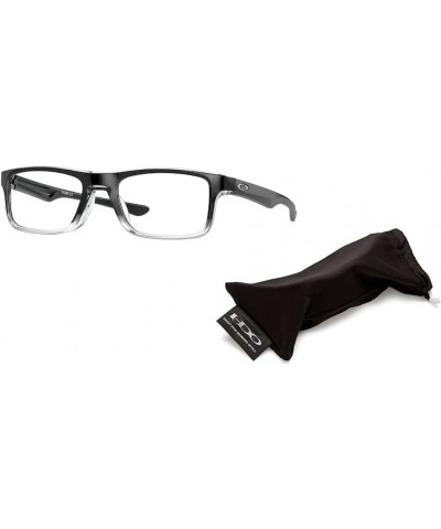 Plank 2.0 OX8081 Rectangle Eyeglasses for Men for Women +Designer iWear Care Kit Polished Black Clear Fade $39.96 Rectangular