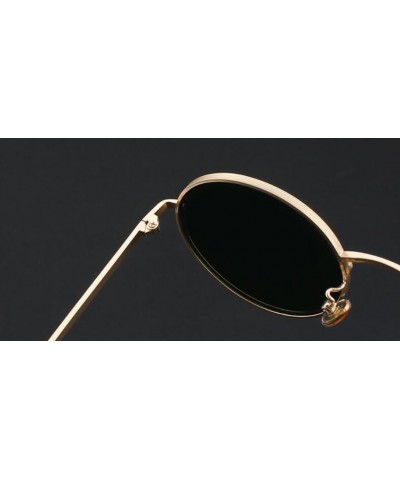 Unisex Men UV400 Round Retro Vintage Sunglasses Women Fashion Glasses Eyeglasses (Gold F Black) $13.27 Round