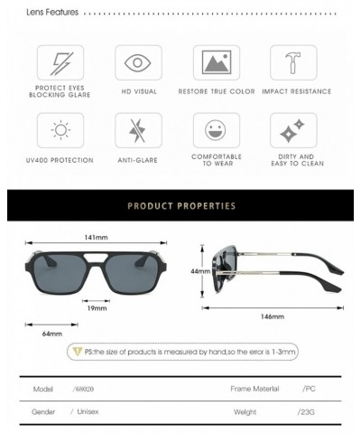 Square Frame Retro Fashion Sunglasses Men and Women Outdoor Vacation Decorative Sunglasses (Color : 4, Size : 1) 1 3 $14.36 D...