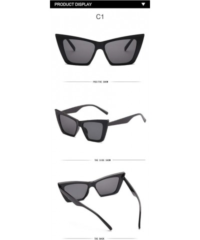 Retro Cat Eye Sunglasses Outdoor Holiday Street Shooting Decorative Glasses (Color : B, Size : Medium) Medium E $18.23 Designer