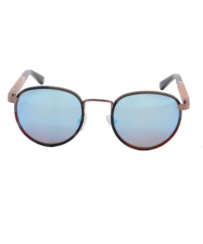 Unisex Metal Frame Polarized Sunglasses UV400-SG1569 Brown&zebra ice blue $11.99 Oval