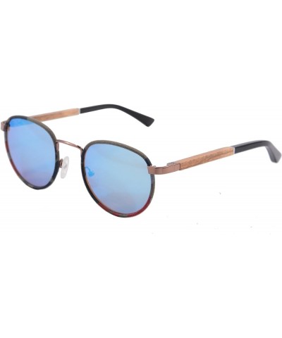 Unisex Metal Frame Polarized Sunglasses UV400-SG1569 Brown&zebra ice blue $11.99 Oval