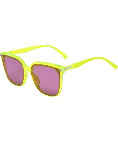 Sunglasses Women Sunglasses Retro Rectangle Eyewear Vintage Glasses Sunscreen Beach Sunglasses Cat Costume Woman Yellow $9.25...