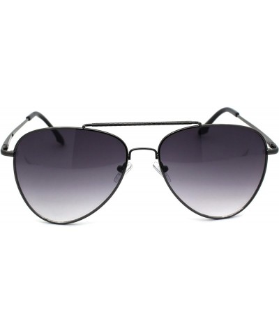 Mens Air Force Classic Officer Ornate Top Bridge Metal Rim Sunglasses Gunmetal Smoke $10.41 Pilot