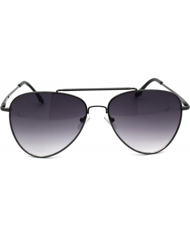 Mens Air Force Classic Officer Ornate Top Bridge Metal Rim Sunglasses Gunmetal Smoke $10.41 Pilot