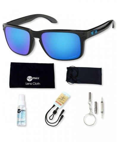 Holbrook OO9102 Sunglasses Bundle with original case, and accessories (5 items) (F5) Polished Black/Prizm Sapphire $84.73 Square