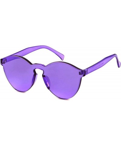 Steampunk Retro Gothic Vintage Hippie Colored Metal Round Circle Frame Sunglasses Colored Lens Transparent Purple $10.01 Goggle