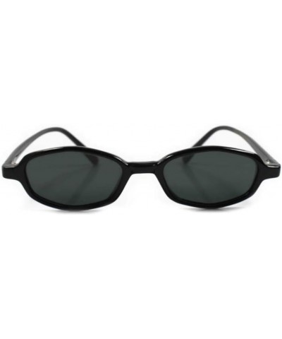 Indie 70s 80s Frame Rectangle Sunglasses Black / Gray $9.35 Rimless