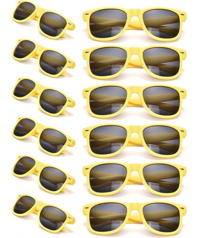 12 Pack Neon Colors Sunglasses Classic Retro Party Favors Sunglasses for Unisex Adult Yellow $9.68 Goggle