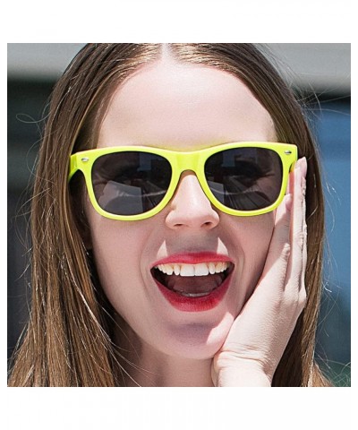 12 Pack Neon Colors Sunglasses Classic Retro Party Favors Sunglasses for Unisex Adult Yellow $9.68 Goggle