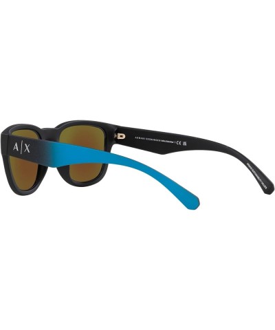 Armani Exchange Man Sunglasses Matte Black Frame, Dark Grey Lenses, 54MM Matte Black/Green Mirrored Light Blue $33.16 Square