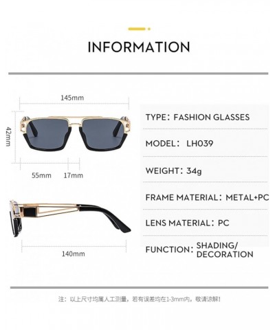 Retro Hollow Hip Hop Punk Sunglasses for Men and Women Outdoor (Color : E, Size : 1) 1 D $15.00 Designer