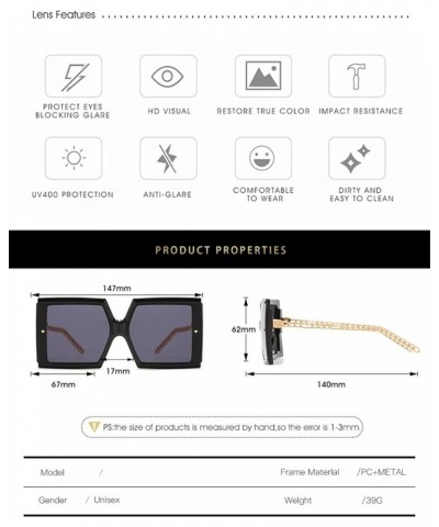 Retro Large Frame Men and Women Sunglasses for Outdoor Vacation (Color : F, Size : Medium) Medium C $20.85 Designer