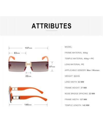 Women Rimless Square Sunglasses Ladies Sun Glasses Men Retro Eyeglasses UV 400 2 $20.22 Rimless