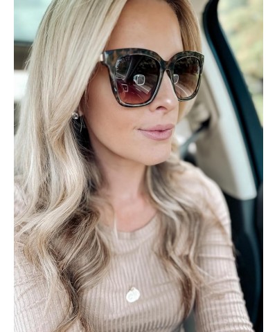 oversized lightweight square sunglasses for women, Hailey Milky Tan + Brown $31.36 Square