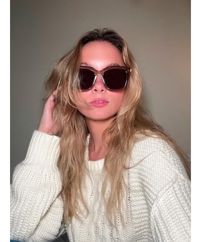 oversized lightweight square sunglasses for women, Hailey Milky Tan + Brown $31.36 Square