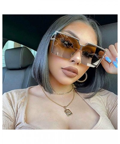 Luxury Fashion Oversized Square Sunglasses Women Outdoor Shades Glasses Progressive Gray $9.24 Designer