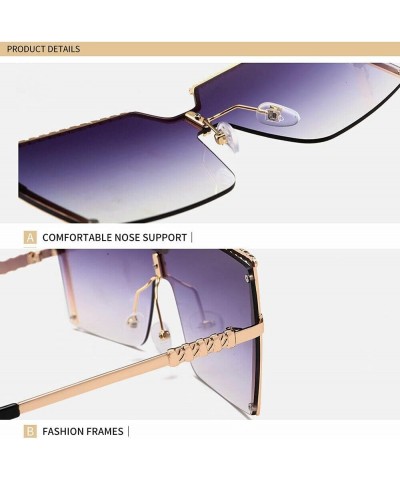 Luxury Fashion Oversized Square Sunglasses Women Outdoor Shades Glasses Progressive Gray $9.24 Designer