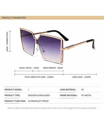 Luxury Fashion Oversized Square Sunglasses Women Outdoor Shades Glasses Progressive Gray $9.24 Designer