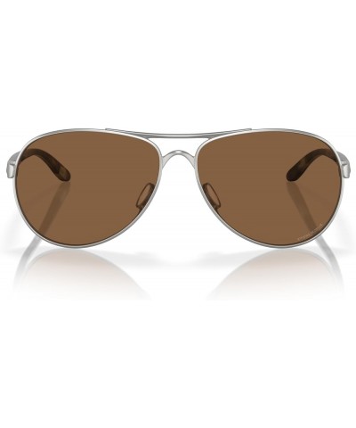 Women's Oo4079 Feedback Aviator Sunglasses Satin Chrome/Prizm Bronze $54.45 Aviator