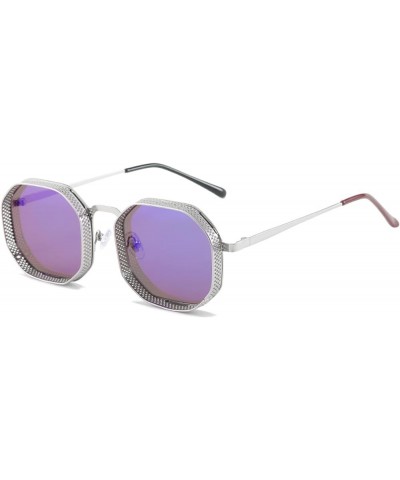 Retro Punk Metal Sunglasses for Men and Women (Color : H, Size : 1) 1 F $16.62 Designer