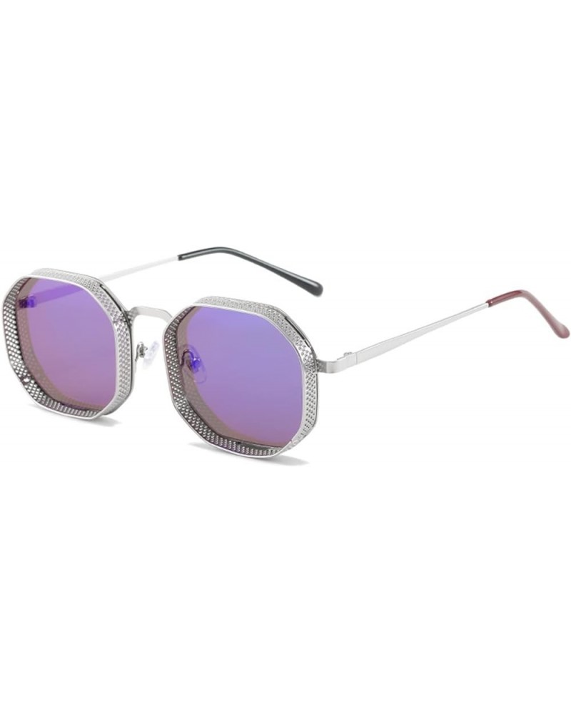 Retro Punk Metal Sunglasses for Men and Women (Color : H, Size : 1) 1 F $16.62 Designer