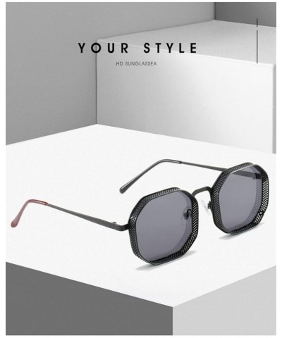 Retro Punk Metal Sunglasses for Men and Women (Color : H, Size : 1) 1 F $16.62 Designer