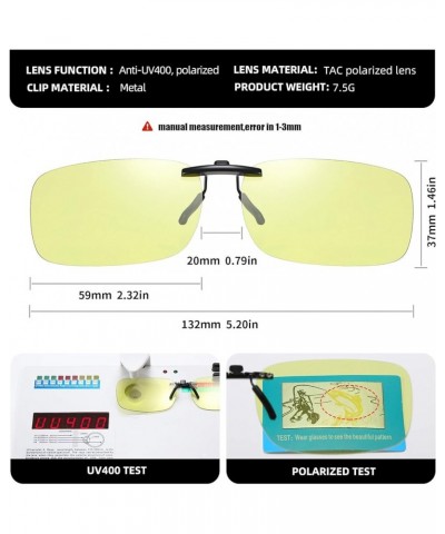 Polarized Clip on Sunglasses,Night Driving Vision Clip on Glasses,Unisex,1.00mm Thickened Lenses Non Flip(37mm)high $8.31 Rim...