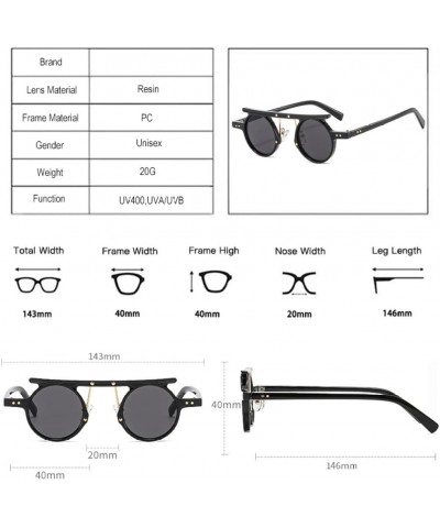 Fashion Small Round Punk Sunglasses Women Retro Clear Ocean Gradient Lens Shades UV400 Men Double Color Sun Glasses Transpare...